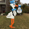 Blue Stork with Block monogram - Storks and More of Phoenix - Stork Sign Rental, Phoenix, AZ