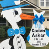 Blue Stork with Script monogram - Storks and More of Phoenix - Stork Sign Rental, Phoenix, AZ